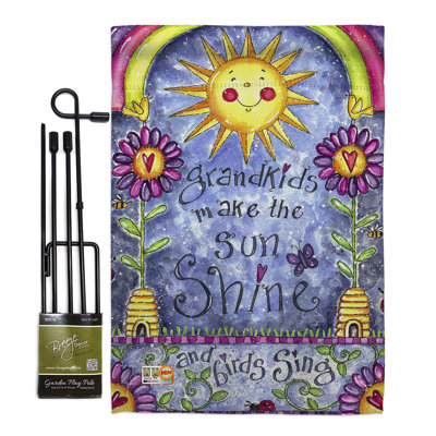Polyester 18,5 x 13 po grandkids 2 côtés ensemble de drapeau