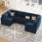 Seybert Velvet Chenille U Shaped Sofa Modular Sectional Sofa Living Room Corner Couch-876848234-878295318