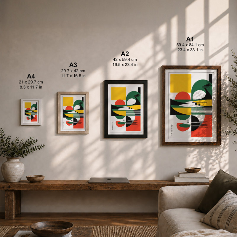 Rhythm Geometric - Framed Print, Unframed, A4 - 29.7 x 21.0 cm