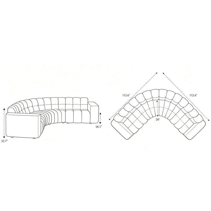 Canapé modulaire JoyS, Chenille verte