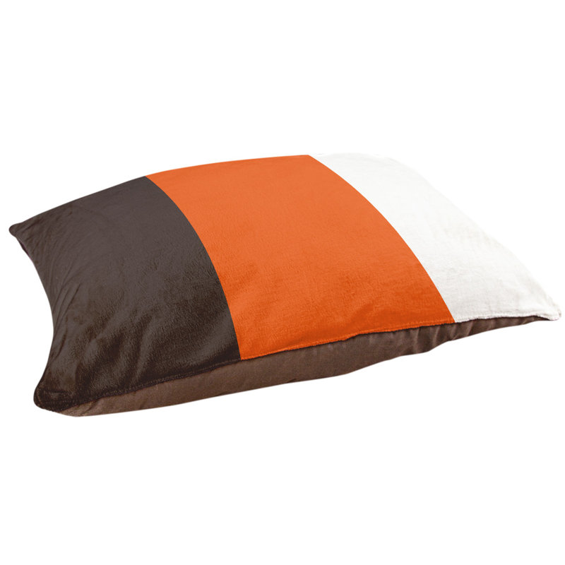 Coussin Cleveland, Petit (l 28 po x P 18 po x H 6 po), Brun / orange / argent.