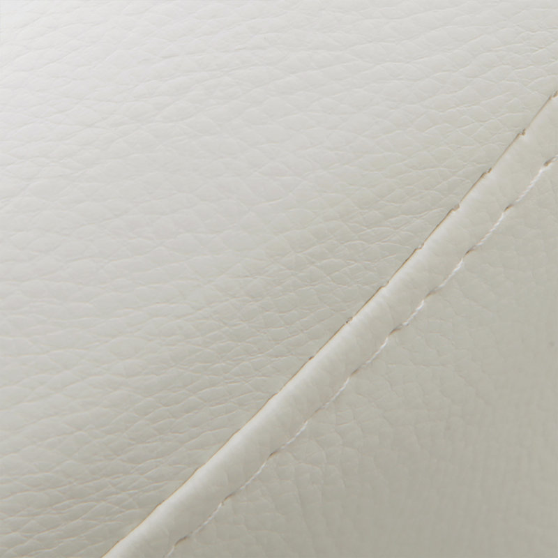Fauteuil demi-tonneau pivotant de 27,2 po Askins, Simili cuir blanc