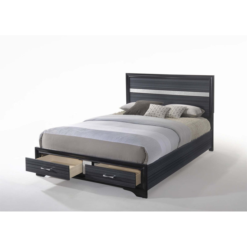 Low Profile Storage Platform Bed, King, Gray Incorrect 
