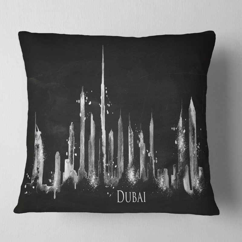 Peinture dubai silhouette oreiller Cityscape