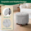 Banc de rangement rembourré avec repose-pieds, repose-pieds capitonné et repose-pieds pour le salon-109247871