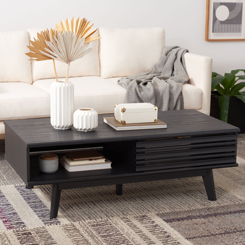 Table basse avec rangement Jernej, Noir