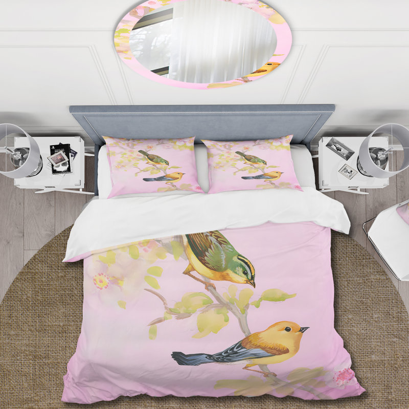 Beautiful Beautiful Brights On Branch - Ensemble de housse de couette traditionnel - Microfibre de polyester