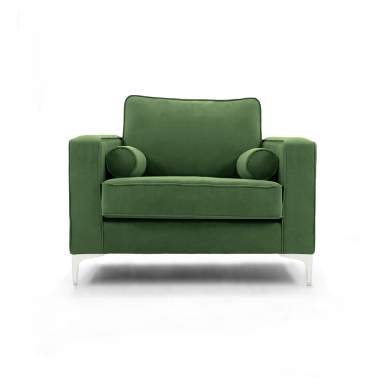 Georgio 105cm Velvet Recessed Arm Sofa