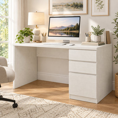 53.5" Computer Desk with File Drawers and Storage for Home Office