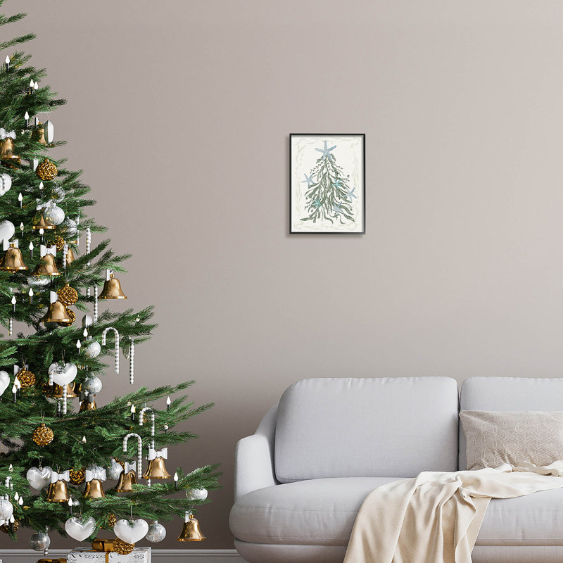 Arbre de Noël nautique Sea at-290, Giclée encadrée noir minuit, H 14 po x l 11 po x P 1,5 po