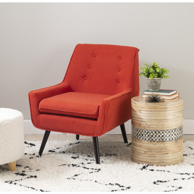 Arreon Flannel Fabric Button Tufted Armchair
