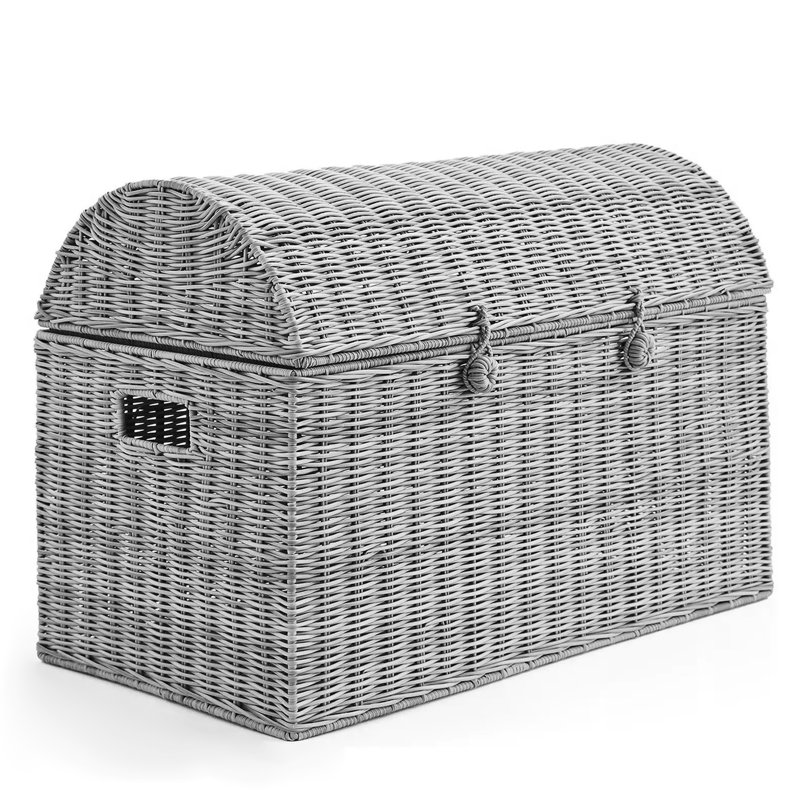 Wicker Storage Chest, Grey