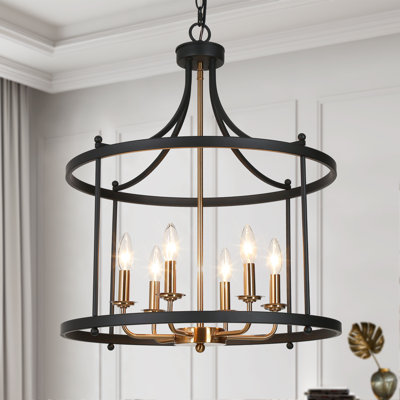 Setser 6- Light 21.5'' W Modern Lantern Dining Room Chandelier