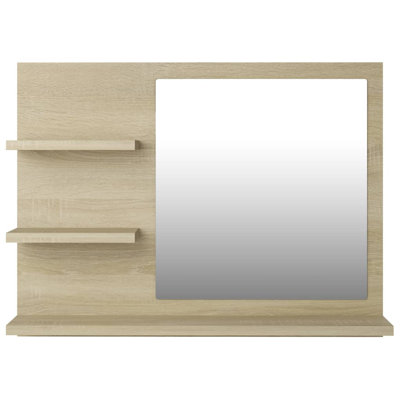 Miroir de salle de bain avec tablettes