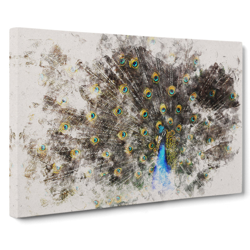 Peacock Vol.1 - Wrapped Canvas, 40cm H x 60cm W x 3cm D