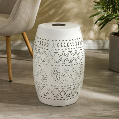 Table d'appoint solaire avec pile solaire intégrée, superbe motif de fleurs la nuit