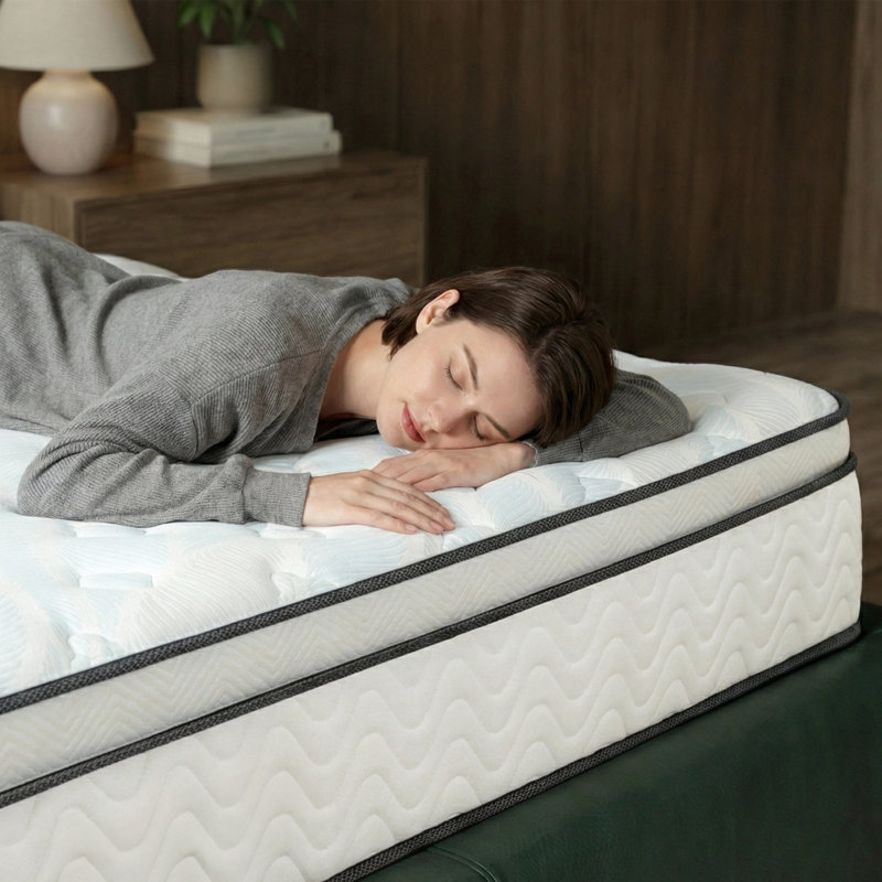 Matelas hybride ferme de 14 po avec support central renforcé, 14", Très grand lit