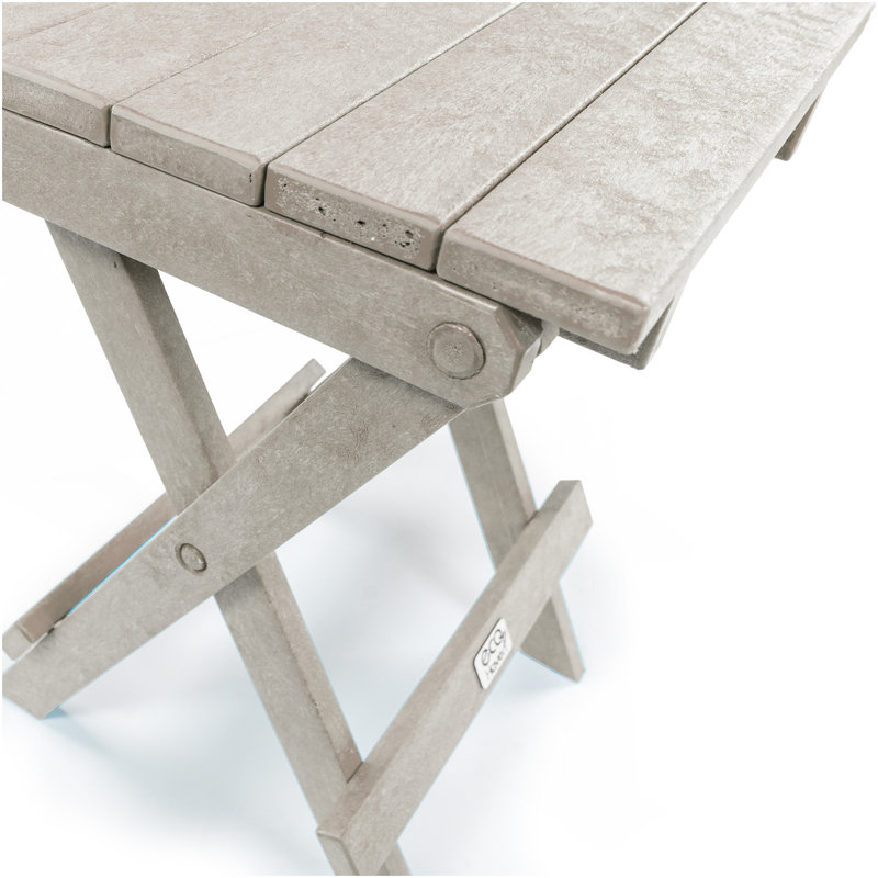 Table de bistro pliante d'extérieur en PEHD entièrement assemblée et recyclée Riverstone, ivoire, Ivoire ivoire