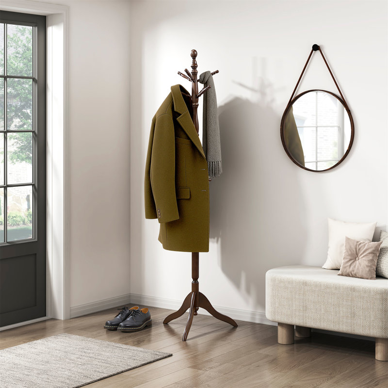 Portemanteau classique en bois brun foncé, Marron foncé