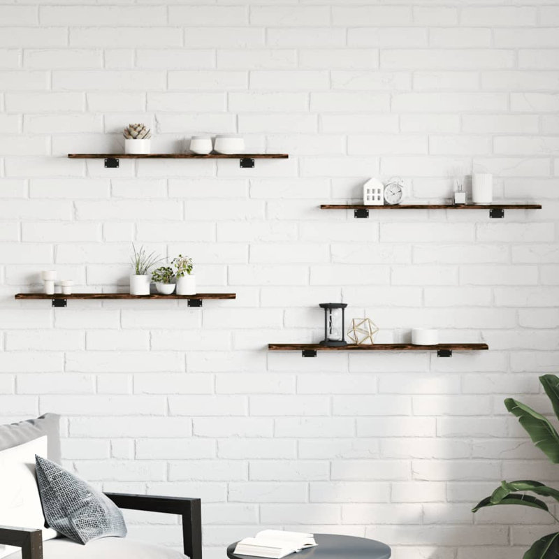 Thresa Bracket Shelf, Smoked Oak, 0.6 in H × 15.7 in W × 11.8 in D