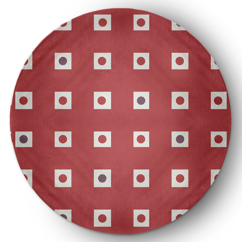 Chenille Geometric Rug, Round 5'