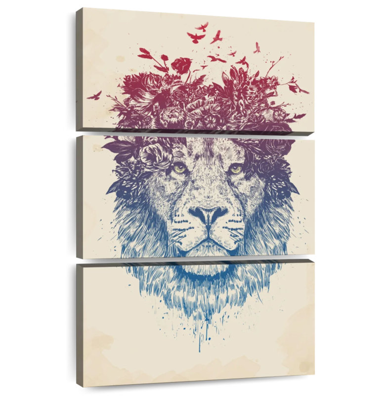Brampt Floral Lion, 38" H x 24" W