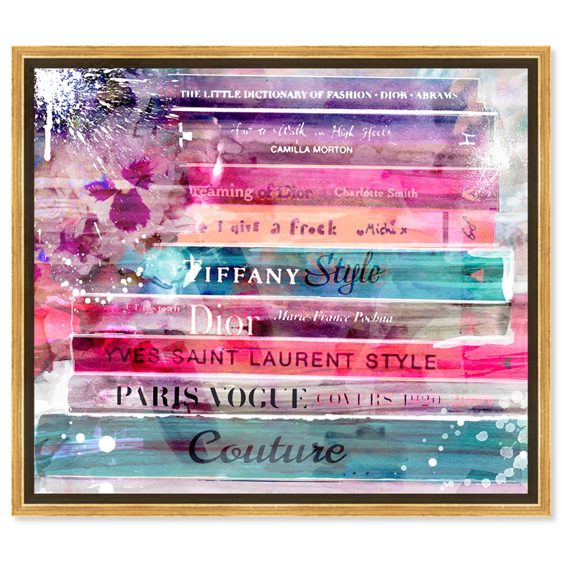 Livres Fashion Splash - peinture, H 24 po x l 30 po, Cadre doré