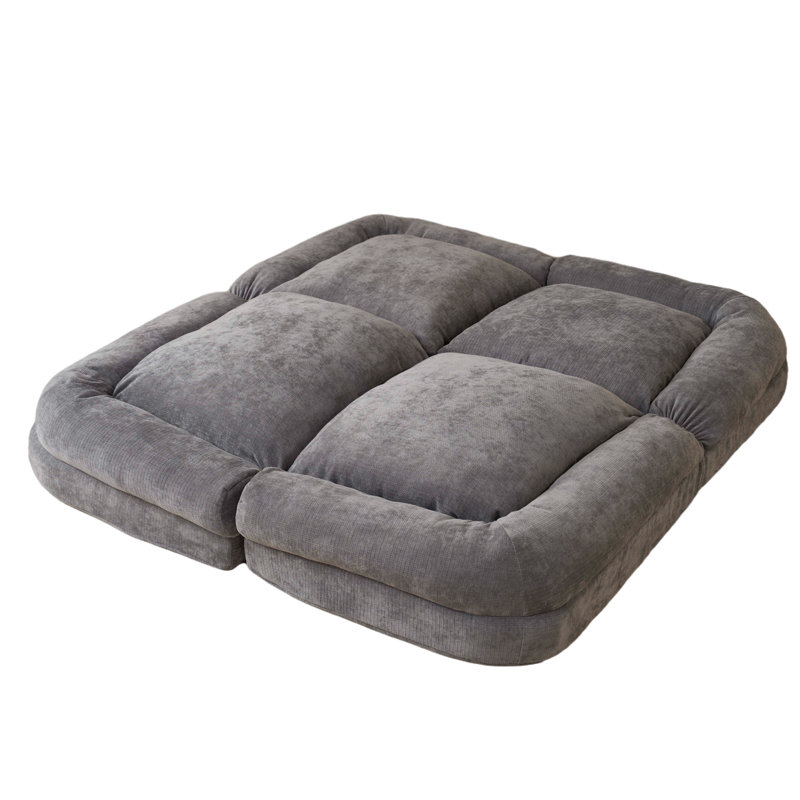 Canapé-lit double convertible pliable, à droite, la partie droite du produit complet., Gris