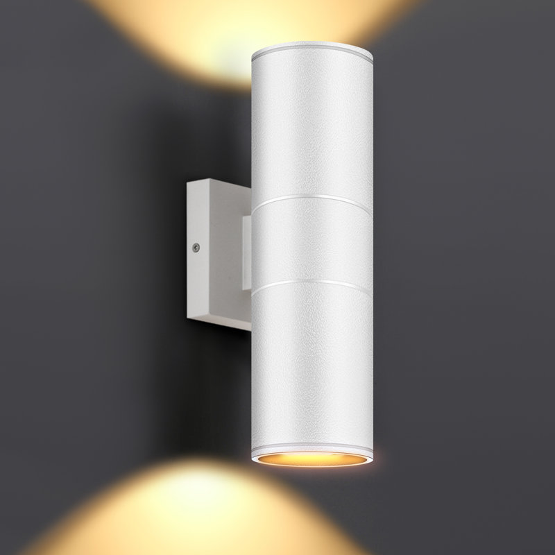 12" Outdoor Wall Lights Integrated LED Cylinder Up Down 12W 2700K Modern Aluminum Light, Waterproof Exterior Light for Porch Patio Door