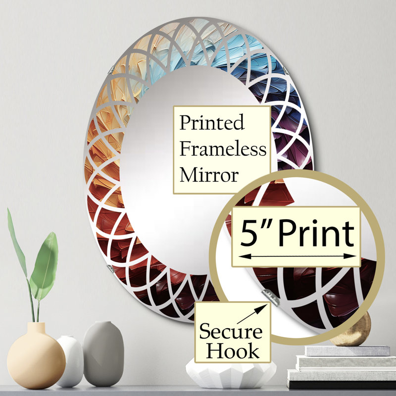 Winsteadvale - Miroir mural moderne ovale, 30 po x 20 po