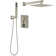 Modern Square Shower System, Rain Shower Head With Handheld Spray, Shower Faucet Set