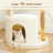 38" Modern Wooden White Cat Tree