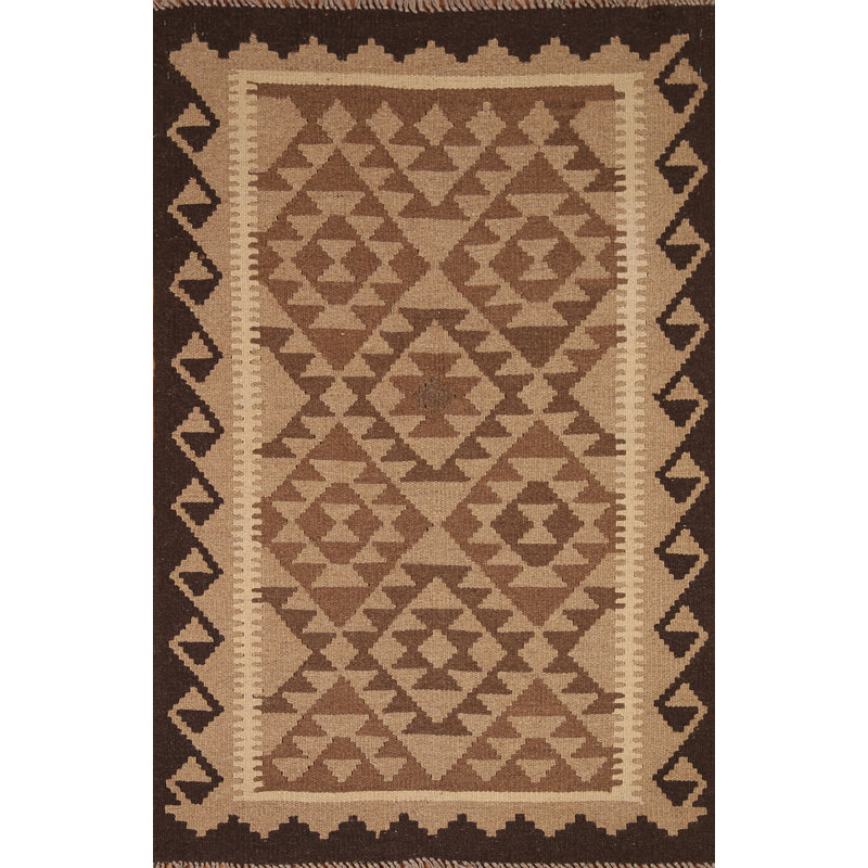 Reversible Kilim Wool Area Rug 3x5