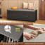 Linen Blend Upholstered Storage Bench-313563755