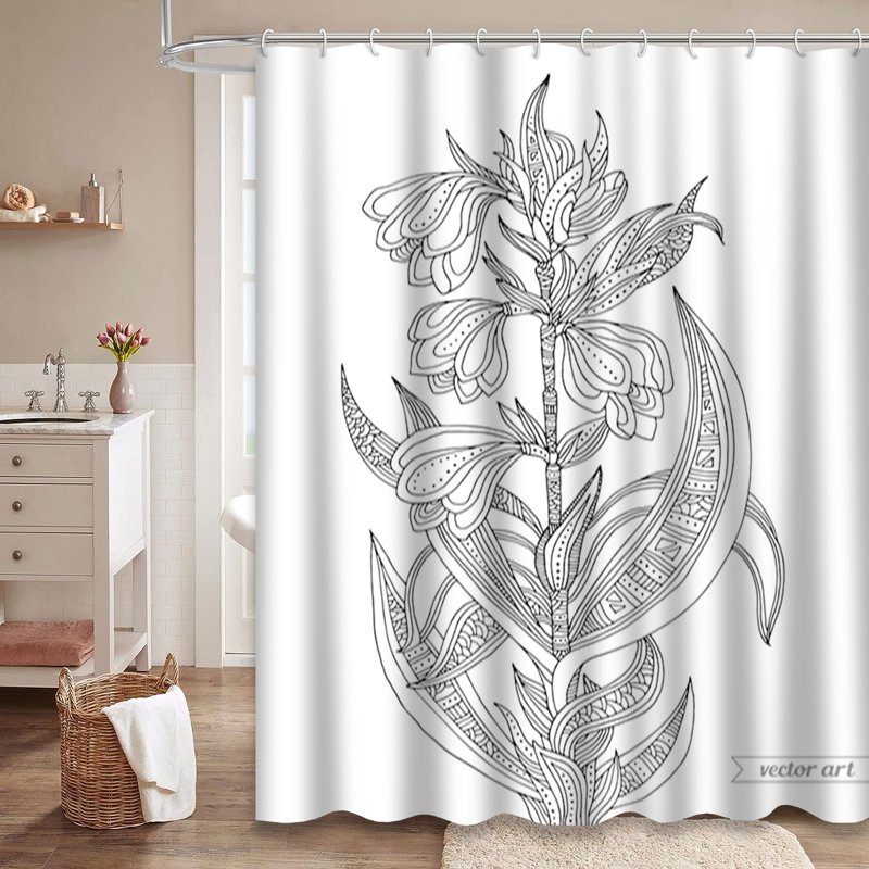 Rideau de douche 12 crochets Forest Forest, L 72 po x l 84 po