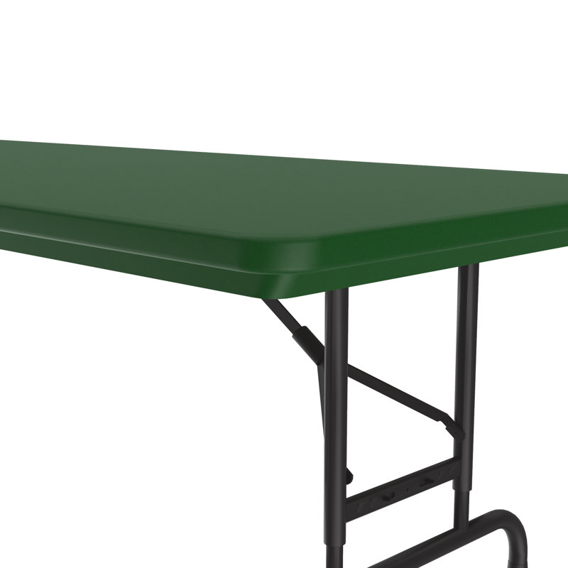 Table pliante rectangulaire en plastique réglable, Vert, H 32 po x L 60 po x l 30 po
