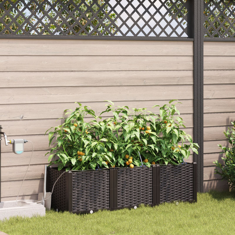Garden Planter Plastic 120 X 40 X 37.5 Cm Planters, Brown