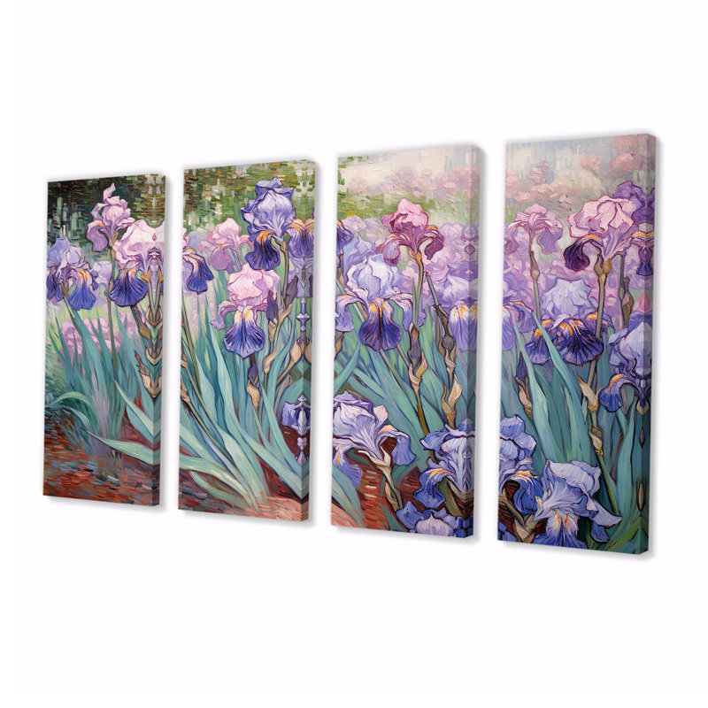 Décoration murale Kassie - Iris 4 pièces, H 32 po x l 64 po