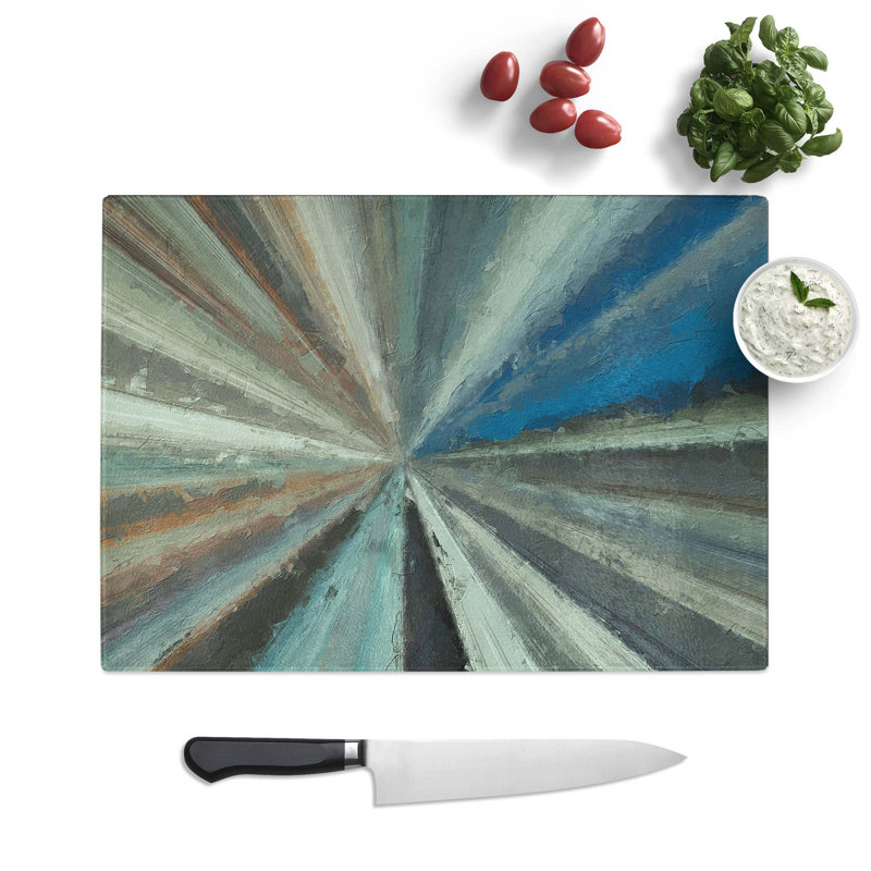 Glass Follow Your Heart in Abstract Chopping Board, 28.5 cm W x 20 cm L