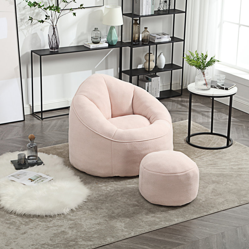 Fauteuil à billes Bedding, Microfibre rose