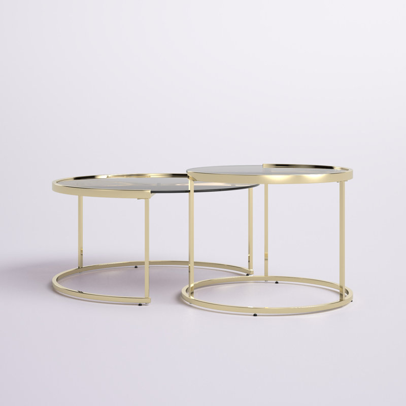 Abrial Glass Top Nesting Coffee Table