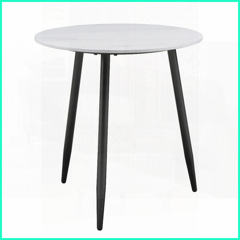 Ensemble de tables basses 3 pièces Modern avec plateau en pierre frittée blanche Pieds en métal noir, assemblage facile Gain de place pour le salon