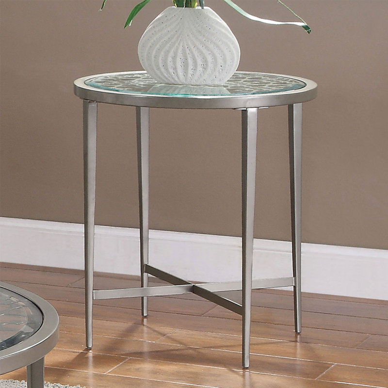 Olwen Glass Top End Table