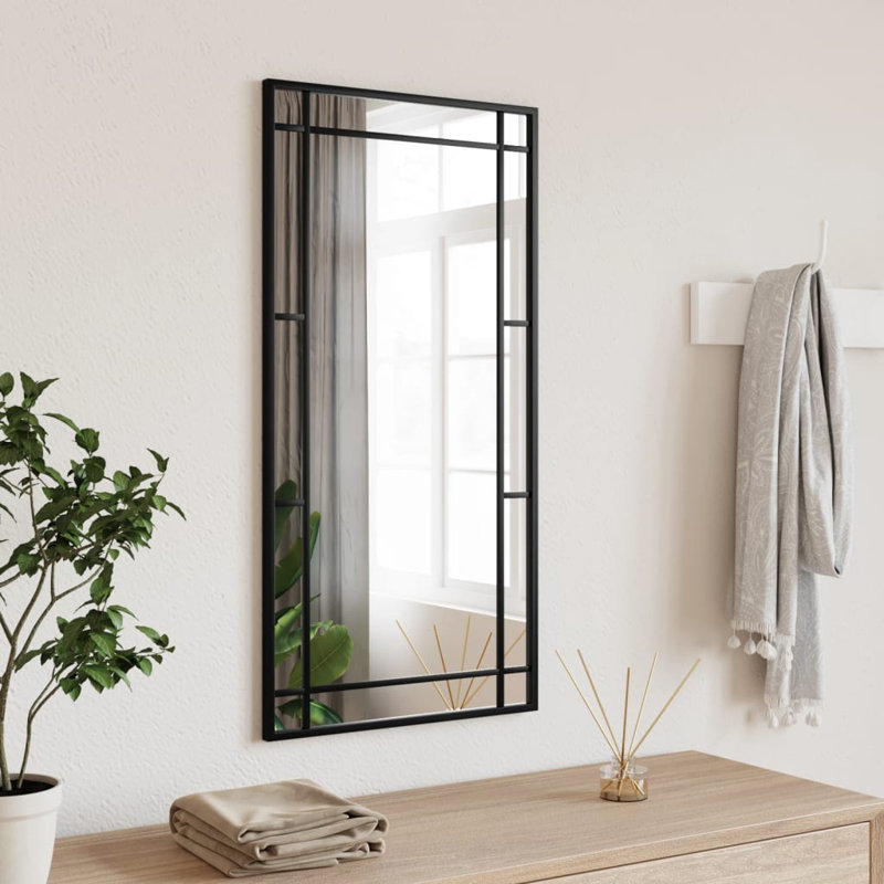 Laterrious Iron Rectangle Wall Mirror, 31.5" x 15.7"