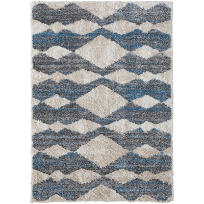 Caide Bohemian & Eclectic Diamond Polyester Area Rug