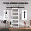 VEVOR 3-Lite Frosted Glass and Wood Paneled Barn Door with Installation Hardware Kit-1102811605