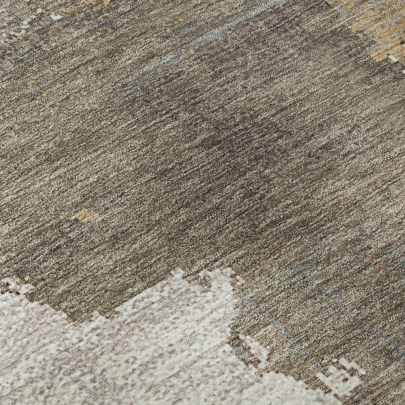 Tapis abstrait lavable à la machine de qualité supérieure Mayfield AMF2434, Brun, 10' x 14'