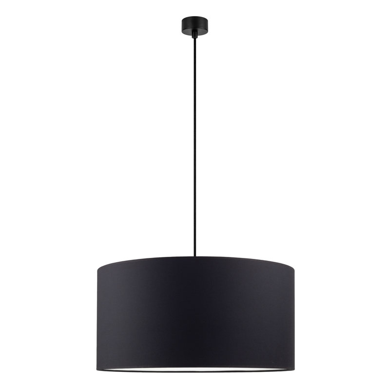 Mika 1 - Light Drum Pendant, Black, Black, 24cm x 50cm x 50cm