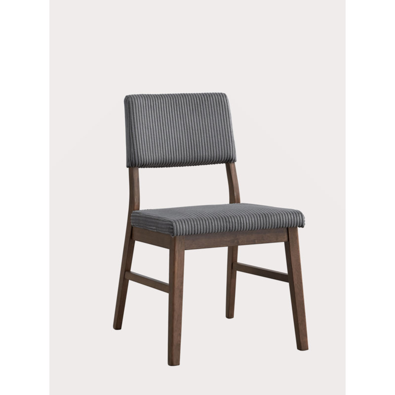 Chaise d'appoint en velours côtelé et finition Seda, Velours côtelé gris