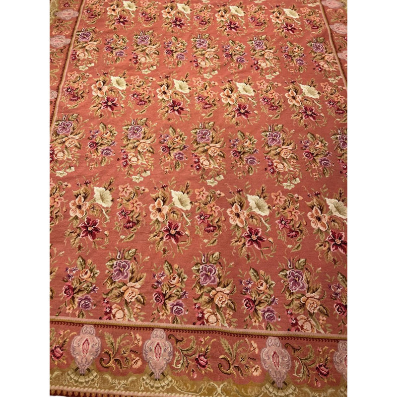 Canvello 1980S Vintage Needlepoint Flat Weave Rug - 6'7'' X 9'4''